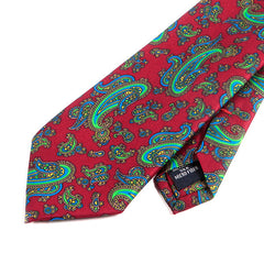 Red Frederick Bold Paisley IMS Motif Print Tie - Tie Doctor