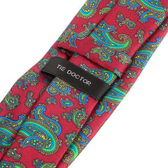 Red Frederick Bold Paisley IMS Motif Print Tie - Tie Doctor