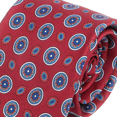 Red Spaced Medallion Motif IMS Tie - Tie Doctor