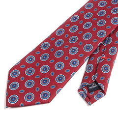 Red Spaced Medallion Motif IMS Tie - Tie Doctor
