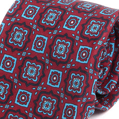 Cass Burgundy Mac-Inspired Motif Print Tie - Tie Doctor