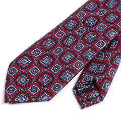 Cass Burgundy Mac-Inspired Motif Print Tie - Tie Doctor