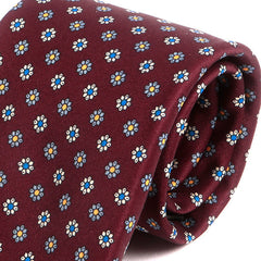 Classic Burgundy Mini Floral Motif Tie - Tie Doctor