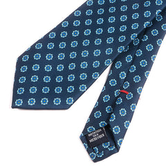Classic Lars Navy Blue Floral Motif Tie - Tie Doctor