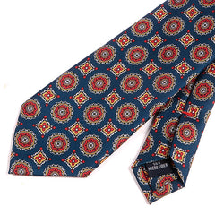 Soft Blue & Red Mac-Inspired IMS Medallion Tie - Tie Doctor