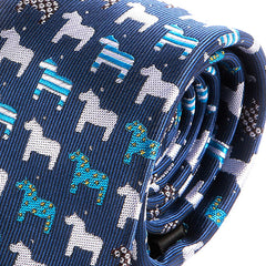 Blue Tie with Horse Motif - Tie Doctor