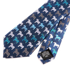Blue Tie with Horse Motif - Tie Doctor