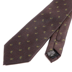 Brown And Green Hue Mini Paisley Tie 7.5cm - Tie Doctor