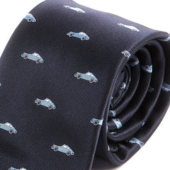 Blue Sports Car Pattern 7cm Ply Tie - Tie Doctor