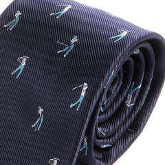 Navy Blue Golfer Pattern Tie 7.5cm - Tie Doctor