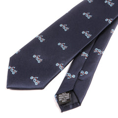 Blue Motorbike Print Tie - Tie Doctor