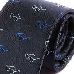 Blue Glasses Print Tie - Tie Doctor