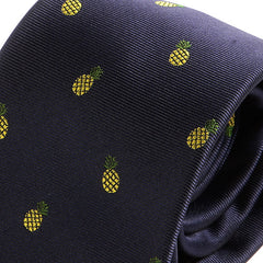 Blue Pineapple Pattern 7cm Ply Tie - Tie Doctor