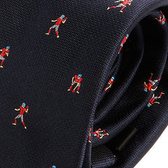 Blue American Footballer Sport Print 7cm Ply Tie - Tie Doctor