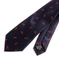 Navy Blue Lobster Print Tie - Tie Doctor