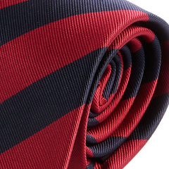 Red & Navy Blue Slim Stripe Tie - Tie Doctor