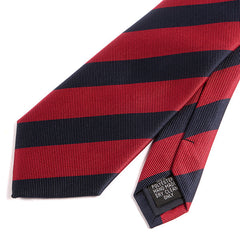 Red & Navy Blue Slim Stripe Tie - Tie Doctor