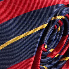 Red & Yellow 7cm Ply Stripe Tie - Tie Doctor