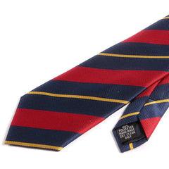 Red & Yellow 7cm Ply Stripe Tie - Tie Doctor