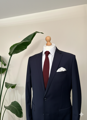 Burgundy Red Pointed Silk Knitted Tie