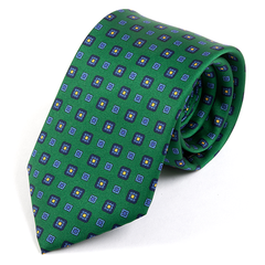 Green Olive Grove Check Print Tie