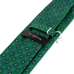 Green Olive Grove Check Print Tie