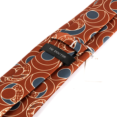 Brown Crescent Geometric Tie 8cm