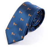 Blue Tie with Dachshund Sausage Dog Print 6.5cm