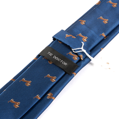 Blue Tie with Dachshund Sausage Dog Print 6.5cm