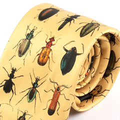 Dark Cream Insect Motif Tie 8cm