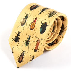 Dark Cream Insect Motif Tie 8cm