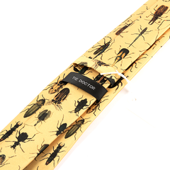 Dark Cream Insect Motif Tie 8cm
