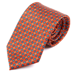 Dark Orange Brick Lane Mosaic Print Tie