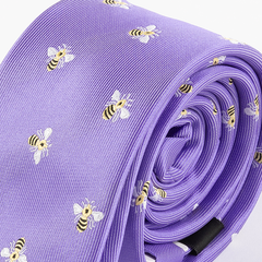 Purple Bumblebee Pattern Tie 6.5cm
