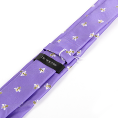 Purple Bumblebee Pattern Tie 6.5cm