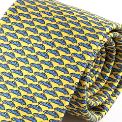 Yellow And Blue Sports Car Tie 7.5cm