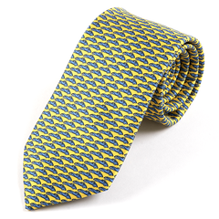 Yellow And Blue Sports Car Tie 7.5cm