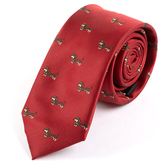 Red Tie with Dachshund Sausage Dog Print 6.5cm