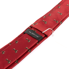 Red Tie with Dachshund Sausage Dog Print 6.5cm