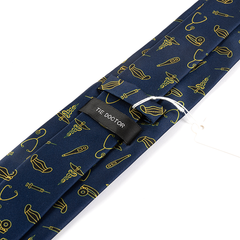 Blue Tie with Medical Instrument and Stethoscope