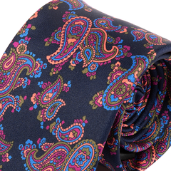 Blue & Pink Frederick Paisley IMS Motif Tie 7.5cm