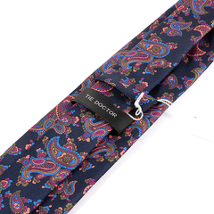 Blue & Pink Frederick Paisley IMS Motif Tie 7.5cm