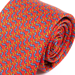 Red & Blue Links Pattern IMS Tie 8cm