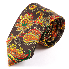 Brown Frederick Bold Paisley IMS Motif Tie 7.5cm