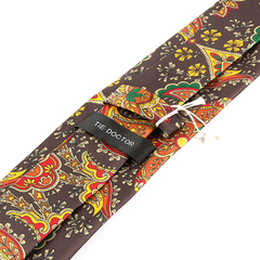 Brown Frederick Bold Paisley IMS Motif Tie 7.5cm