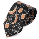 Black Crescent Geometric Tie 8cm