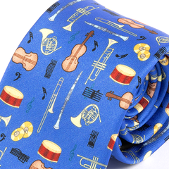 Blue Tie with Musical Consort - Trumpet and Guitar 7.5cm