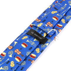 Blue Tie with Musical Consort - Trumpet and Guitar 7.5cm