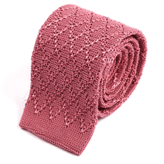Dark Pink Iza Silk Knitted Tie 6cm