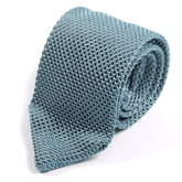 Blue Pointed Silk Knitted Tie 6.5cm